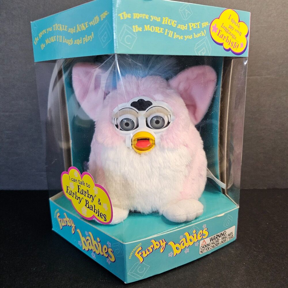 New Pink White Furby Baby, Vtg Sealed 1999 Tiger Electronics Talking Pet